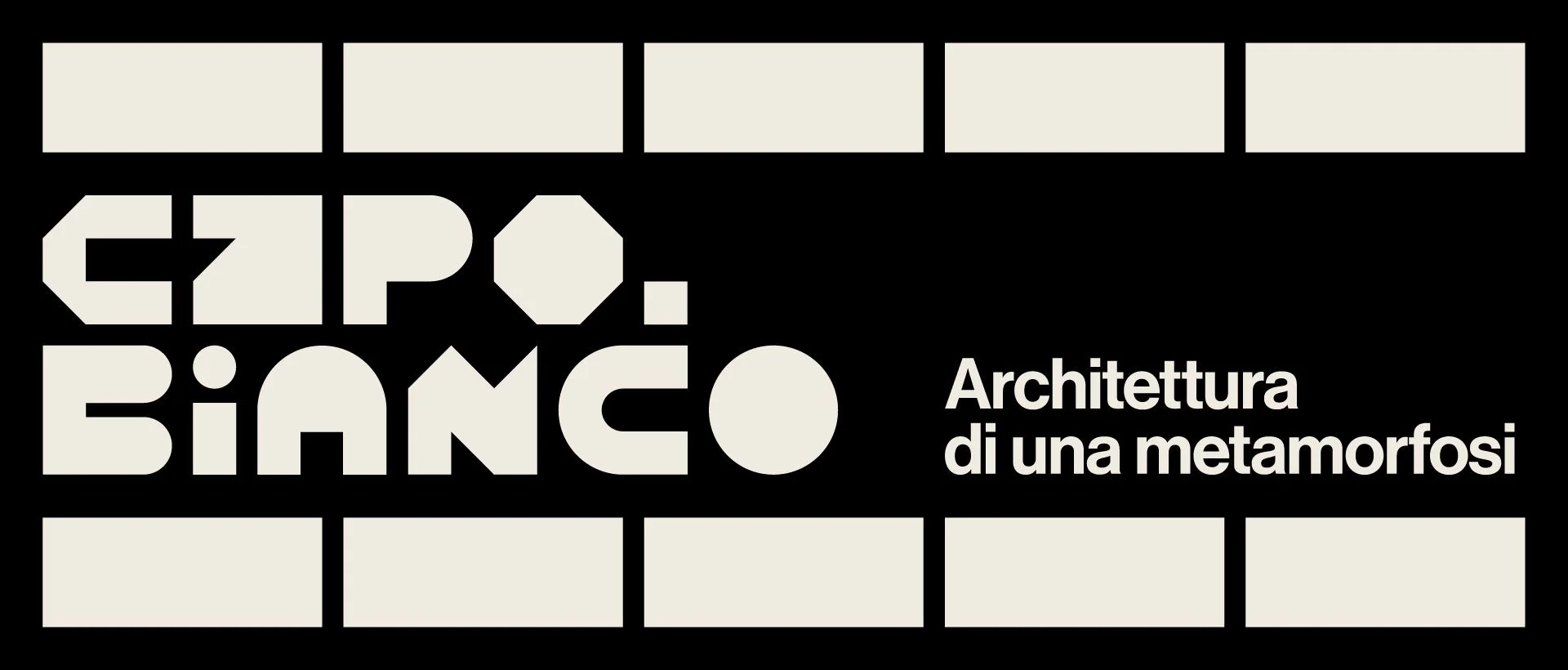 Graphic identity for Architettura di una metamorfosi at Mattatoio Roma.